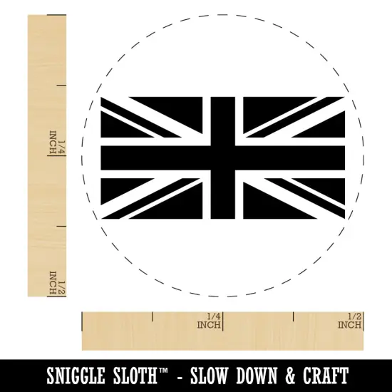 United Kingdom Flag Union Jack Self-Inking Rubber Stamp for Stamping Crafting Planners Lime Green {1}