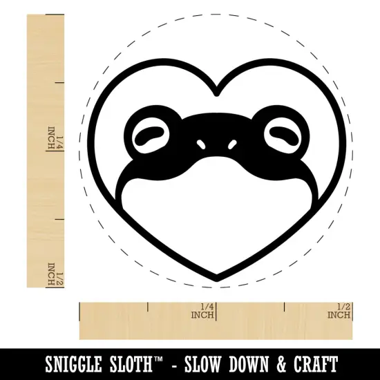 Frog Inside of Heart Self-Inking Rubber Stamp Ink Stamper for Stamping Crafting Planners Lime Green {1}