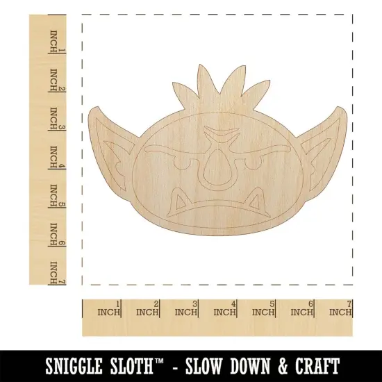 Goblin Male Character Face Unfinished Wood Shape Piece Cutout for DIY Craft Projects {1}