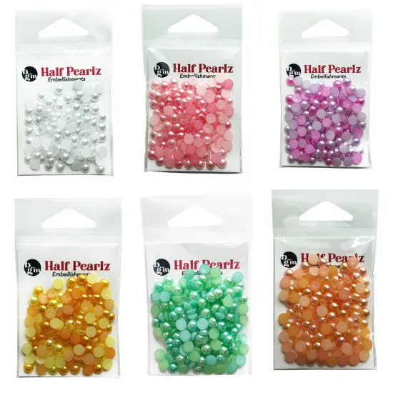Buttons Galore Flat Back Pearls for DIY Crafts, Scrapbooks, Paper Crafts - Six Colors 700 Pieces {1}