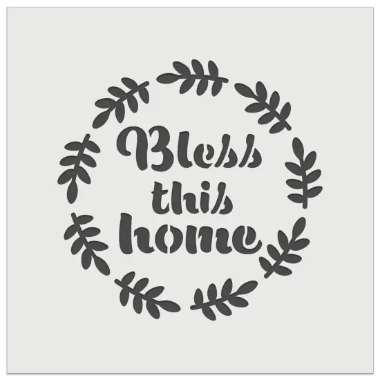 Bless This Home in Wreath Wall Cookie DIY Craft Reusable Stencil {7}