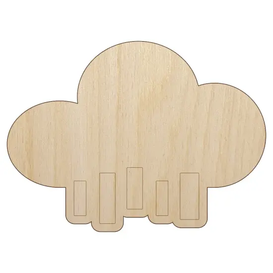 Rain Cloud Solid Unfinished Wood Shape Piece Cutout for DIY Craft Projects {1}