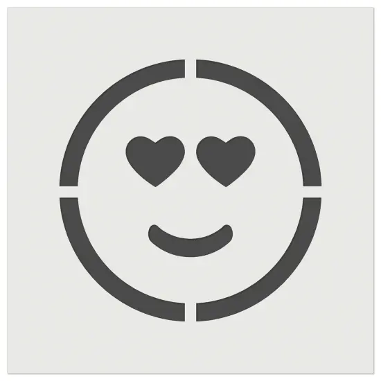 Heart Eyes Love Happy Face Emoticon Wall Cookie DIY Craft Reusable Stencil {7}