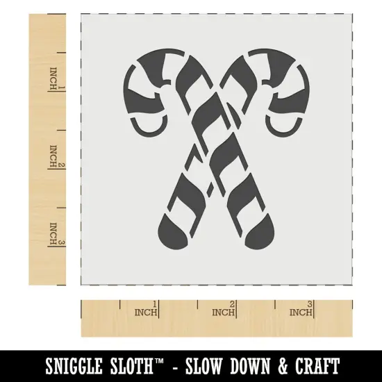 Crossed Candy Canes Christmas Wall Cookie DIY Craft Reusable Stencil {6}