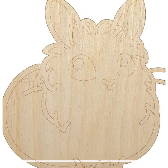 Lionhead Rabbit Bunny Cute Unfinished Wood Shape Piece Cutout for DIY Craft Projects {7}