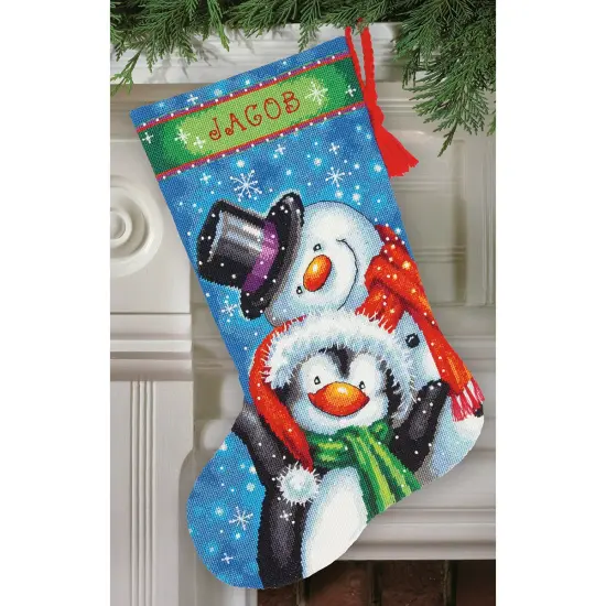 Dimensions Stocking Needlepoint Kit 16" Long-Polar Pals Stitched In Thread {2}