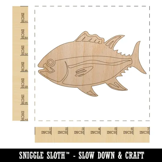 Bluefin Tuna Fish Fishing Unfinished Wood Shape Piece Cutout for DIY Craft Projects {1}