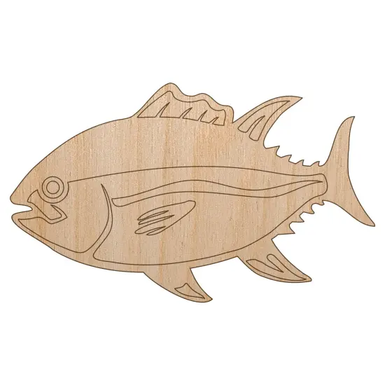 Bluefin Tuna Fish Fishing Unfinished Wood Shape Piece Cutout for DIY Craft Projects {2}