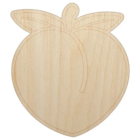 Plump Peach Solid Unfinished Wood Shape Piece Cutout for DIY Craft Projects {7}