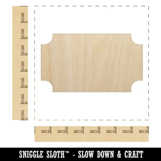 Movie Theater Raffle Ticket Solid Unfinished Wood Shape Piece Cutout for DIY Craft Projects {1}
