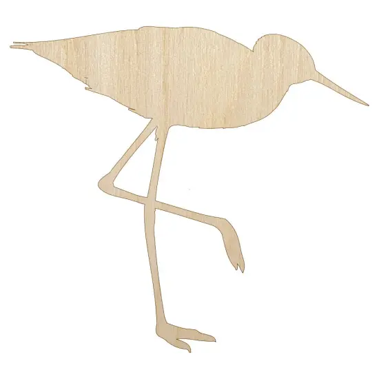 Sandpiper Bird Solid Unfinished Wood Shape Piece Cutout for DIY Craft Projects {1}