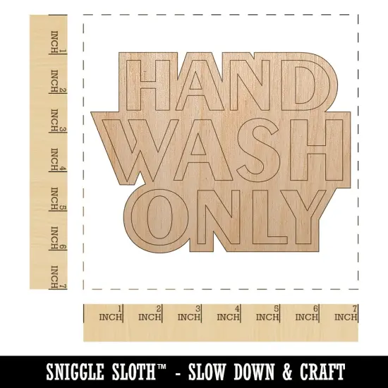 Hand Wash Only Unfinished Wood Shape Piece Cutout for DIY Craft Projects {1}