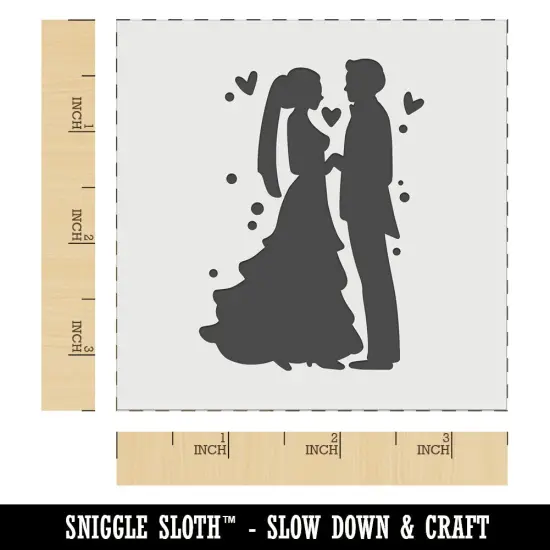 Bride and Groom Wedding Silhouette Wall Cookie DIY Craft Reusable Stencil {5}