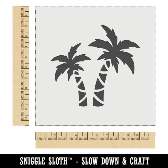 Two Palm Trees Tropical Wall Cookie DIY Craft Reusable Stencil {1}