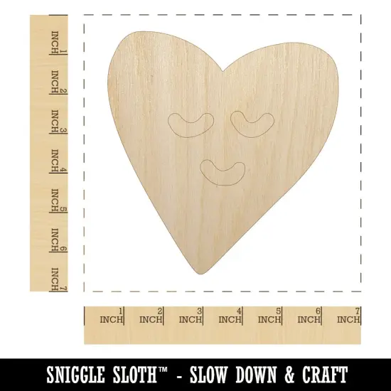 Sleeping Heart Doodle Unfinished Wood Shape Piece Cutout for DIY Craft Projects {1}