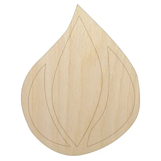 Fire Symbol Unfinished Wood Shape Piece Cutout for DIY Craft Projects {1}