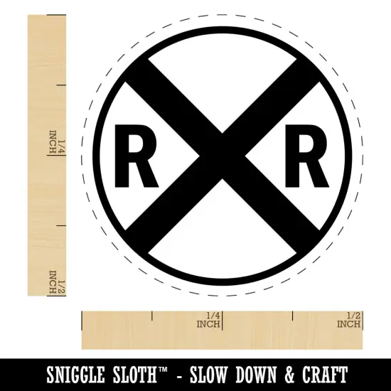 Railroad Crossing Train Self-Inking Rubber Stamp for Stamping Crafting Planners Sky Blue {1}