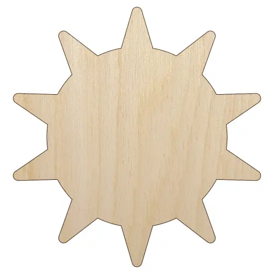 Sun Solid Unfinished Wood Shape Piece Cutout for DIY Craft Projects {1}