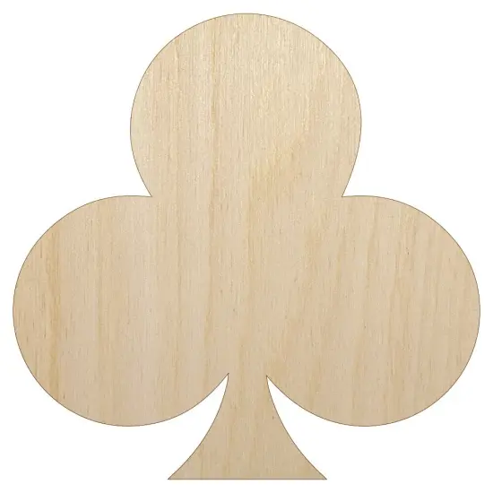 Card Suit Clubs Unfinished Wood Shape Piece Cutout for DIY Craft Projects {1}