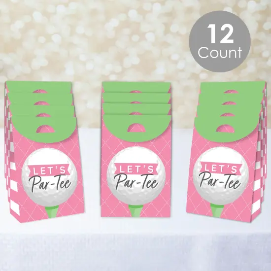 Big Dot of Happiness Golf Girl - Pink Birthday Party or Baby Shower Gift Favor Bags - Party Goodie Boxes - Set of 12 {3}