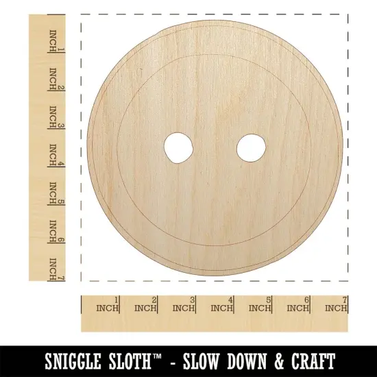 Hand Drawn Button Two Holes Sew Sewing Unfinished Wood Shape Piece Cutout for DIY Craft Projects {1}