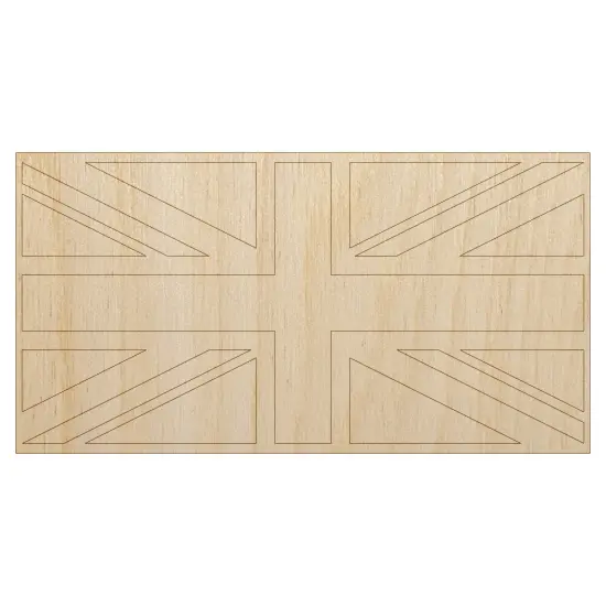 United Kingdom Flag Union Jack Unfinished Wood Shape Piece Cutout for DIY Craft Projects {1}