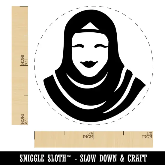Hijab Muslim Woman Self-Inking Rubber Stamp for Stamping Crafting Planners Fuchsia {1}