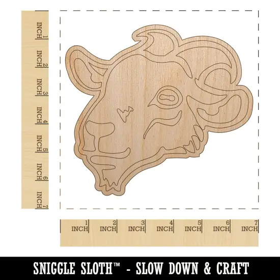 Goat Head Unfinished Wood Shape Piece Cutout for DIY Craft Projects {1}