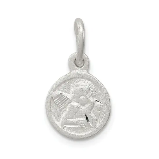 Sterling Silver Cherub Charm Angel Pendant Jewelry 19mm x 10mm {1}