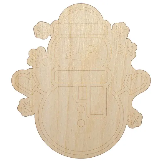 Snowman Hat and Scarf Unfinished Wood Shape Piece Cutout for DIY Craft Projects {7}