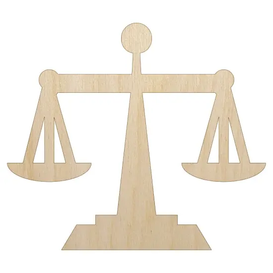 Scales of Justice Legal Lawyer Icon Unfinished Wood Shape Piece Cutout for DIY Craft Projects {7}