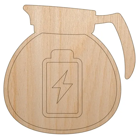 Charging Power Coffee Pot Unfinished Wood Shape Piece Cutout for DIY Craft Projects {7}