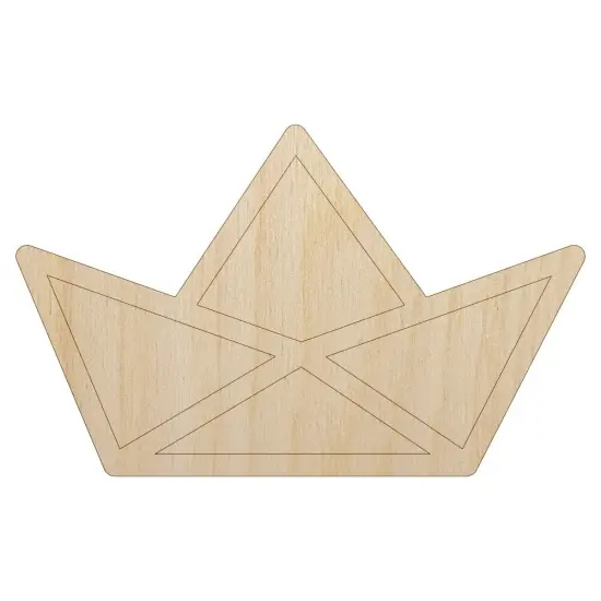 Paper Boat Ship Unfinished Wood Shape Piece Cutout for DIY Craft Projects {1}