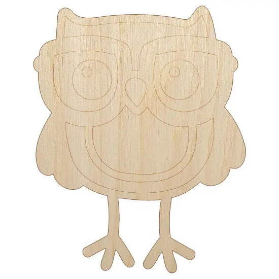 Owl Smart with Glasses Unfinished Wood Shape Piece Cutout for DIY Craft Projects {7}