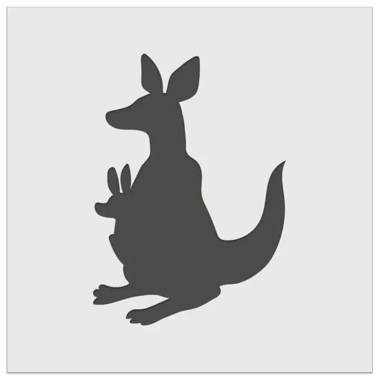 Kangaroo Mother with Baby Joey Silhouette Wall Cookie DIY Craft Reusable Stencil {7}