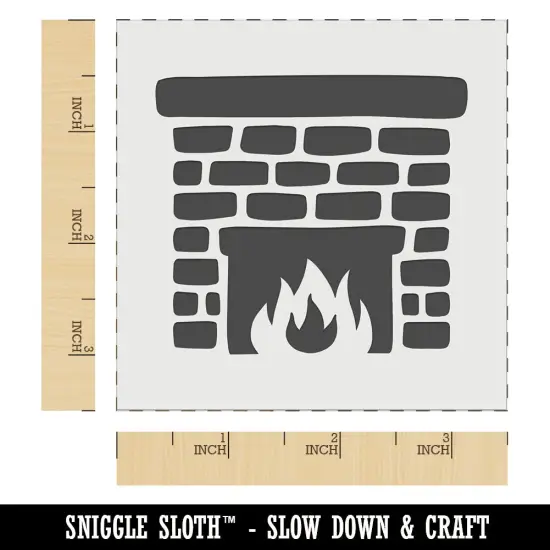 Stone Brick Fireplace Wall Cookie DIY Craft Reusable Stencil {6}