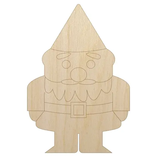 Gnome Solid Unfinished Wood Shape Piece Cutout for DIY Craft Projects {1}