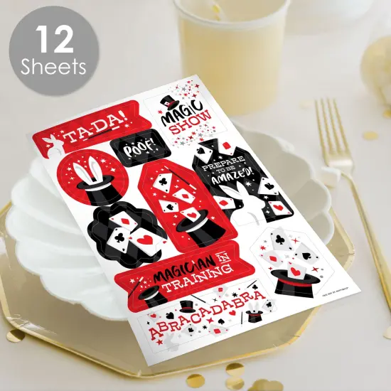 Big Dot of Happiness Ta-Da, Magic Show - Magical Birthday Party Favor Sticker Set - 12 Sheets - 120 Stickers {3}