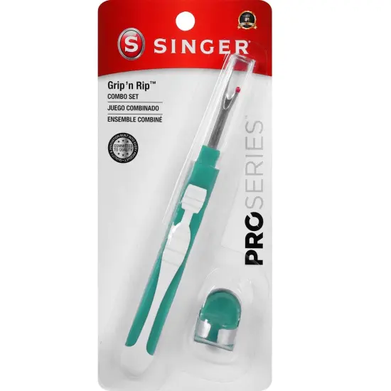 SINGER QuiltPro Grip n Rip Combo Set-6" Seam Ripper & Thimble {1}