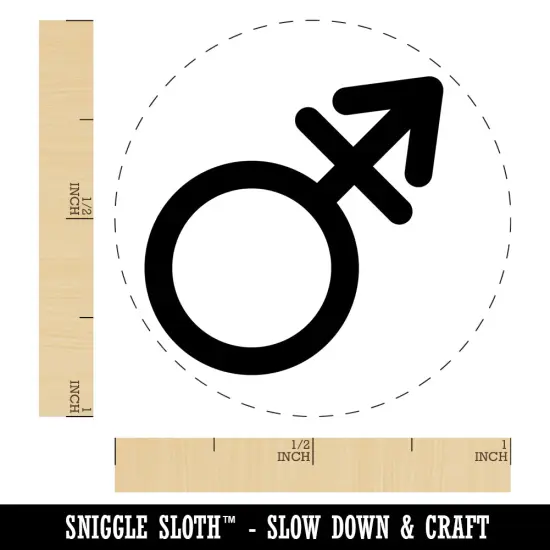 Male with Stroke Sign Transgender Gender Symbol Self-Inking Rubber Stamp for Stamping Crafting Planners Black {1}