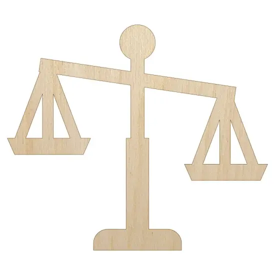 Tipping Scales of Justice Legal Lawyer Icon Unfinished Wood Shape Piece Cutout for DIY Craft Projects {7}