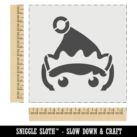 Peeking Elf Christmas Wall Cookie DIY Craft Reusable Stencil {1}