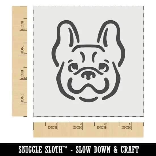 Happy French Bulldog Frenchie Dog Head Wall Cookie DIY Craft Reusable Stencil {6}