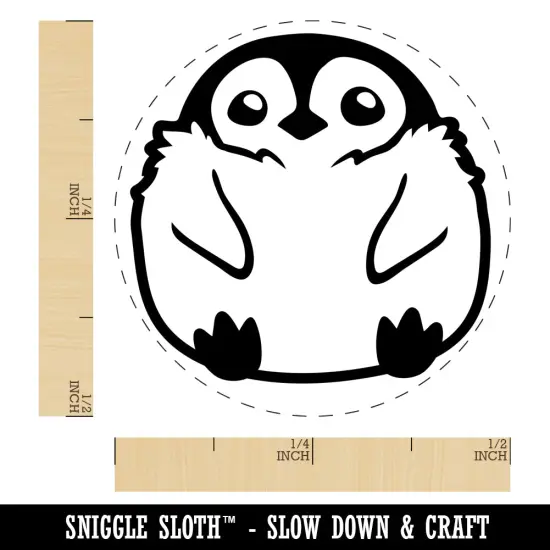 Cute Fluffy Baby Penguin Self-Inking Rubber Stamp for Stamping Crafting Planners UV {1}