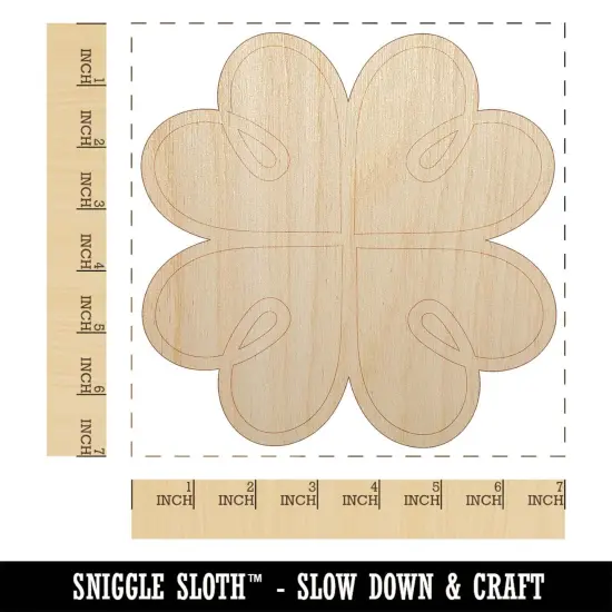 Four Leaf Lucky Clover Tribal Celtic Knot Unfinished Wood Shape Piece Cutout for DIY Craft Projects {1}