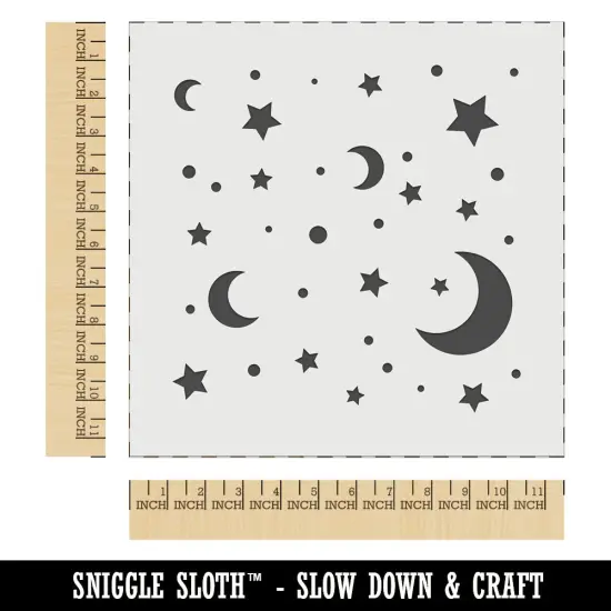 Moon and Stars Wall Cookie DIY Craft Reusable Stencil {1}