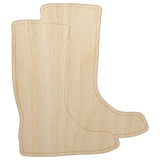 Rain Boots Solid Unfinished Wood Shape Piece Cutout for DIY Craft Projects {7}