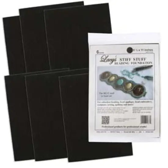 Lacy's Stiff Stuff 8.5 x 11 inches Beading Foundation, Black (6 sheets) {2}