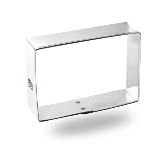 CookieCutter.Com Rectangle Cookie Cutter 3.5 in by 2.5 in –Tin Plated Steel Cookie Cutters – Made In The USA {1}