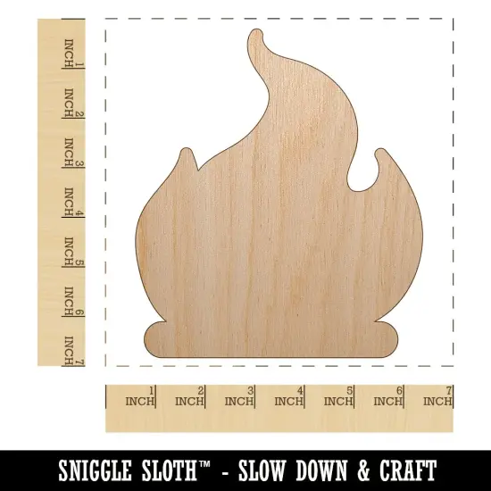Flammable Fire Icon Unfinished Wood Shape Piece Cutout for DIY Craft Projects {1}